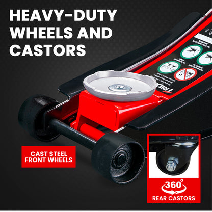 3,000 kg Hydraulic Trolley Jack - Dual Pump, 0.11 to 0.51 m Lift Range