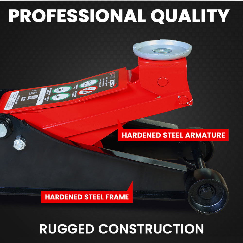 3,000 kg Hydraulic Trolley Jack - Dual Pump, 0.11 to 0.51 m Lift Range