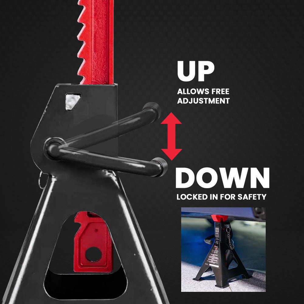 2-Piece 2000kg Car Jack Stands with Adjustable Heights and Safety Locks