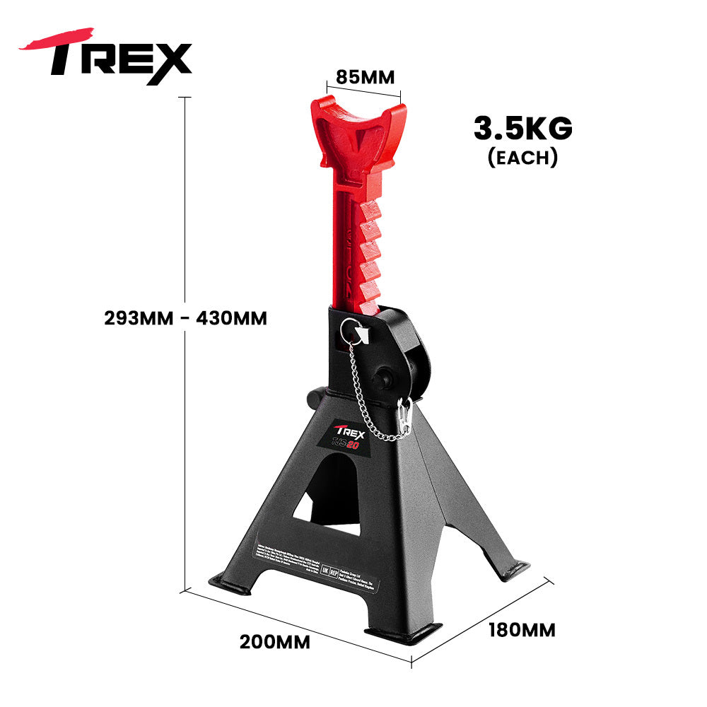 2-Piece 2000kg Car Jack Stands with Adjustable Heights and Safety Locks