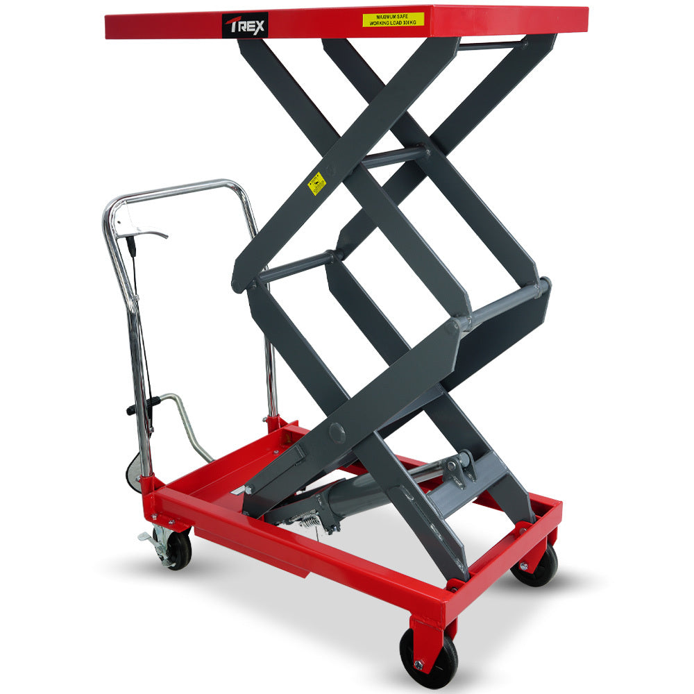 300kg Hydraulic Scissor Lift Trolley with 1.3m Max Platform Height, Heavy-Duty