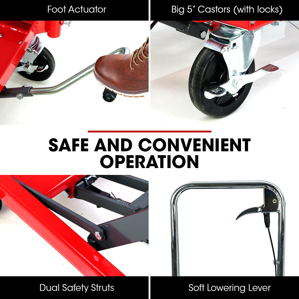 300kg Hydraulic Scissor Lift Trolley with 1.3m Max Platform Height, Heavy-Duty