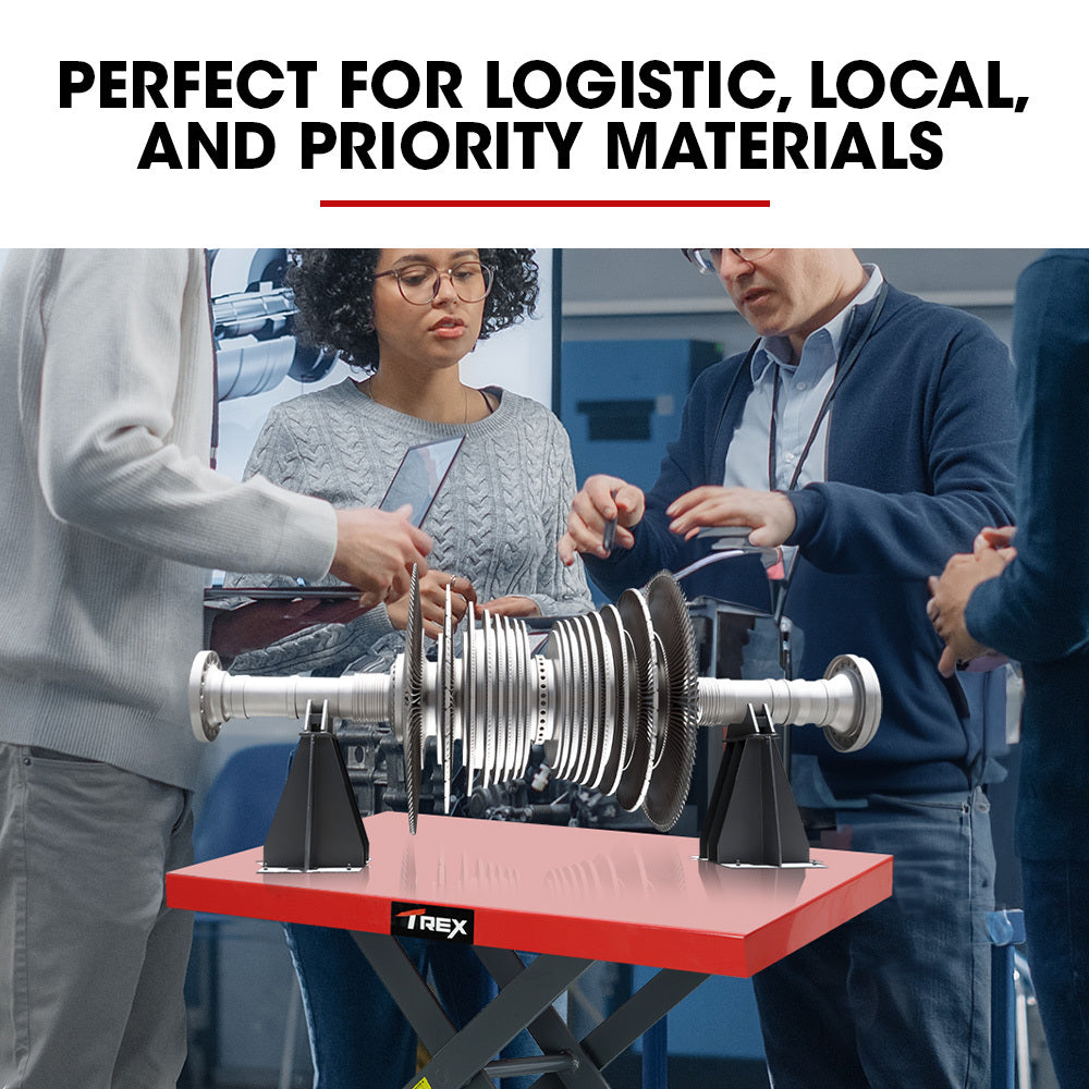 300kg Hydraulic Scissor Lift Trolley with 1.3m Max Platform Height, Heavy-Duty