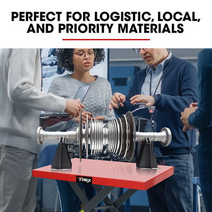 300kg Hydraulic Scissor Lift Trolley with 1.3m Max Platform Height, Heavy-Duty