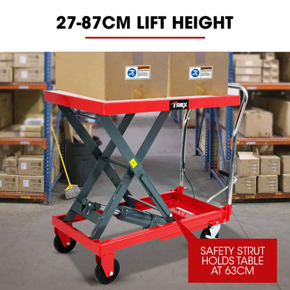 500kg Hydraulic Scissor Lift Platform Trolley - 0.52 x 0.82m, Heavy-Duty Cart