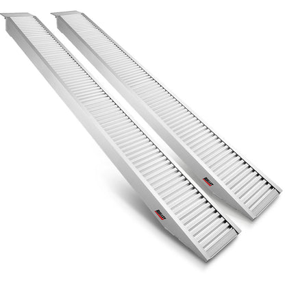 Pair of 2.5m Aluminum Loading Ramps, 2800kg Capacity, Non-Slip Design