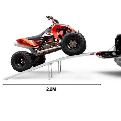 Pair of 2.3m Aluminum Loading Ramps, 1360kg Capacity, Foldable Design