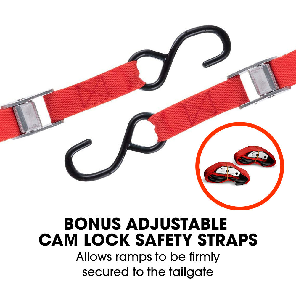 2.3m Aluminum Loading Ramps, 680kg Capacity for ATV/Quad Bike, Foldable Set