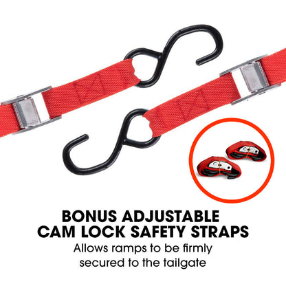 2.3m Aluminum Loading Ramps, 680kg Capacity for ATV/Quad Bike, Foldable Set
