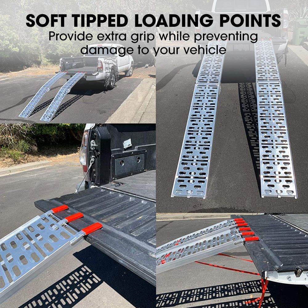 2.3m Aluminum Loading Ramps, 680kg Capacity for ATV/Quad Bike, Foldable Set