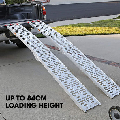 2.3m Aluminum Loading Ramps, 680kg Capacity for ATV/Quad Bike, Foldable Set