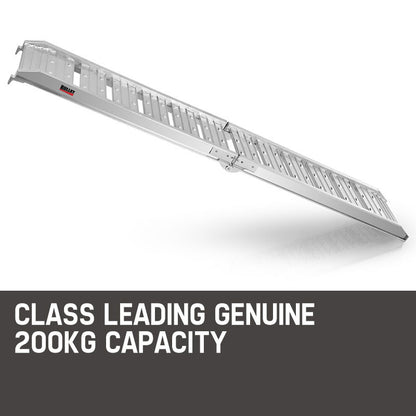 1.8m Aluminum Folding Loading Ramp, 200kg Capacity, Ultra-Light 7kg Design