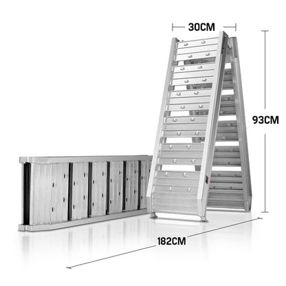 1.8m Aluminum Folding Loading Ramp, 200kg Capacity, Ultra-Light 7kg Design