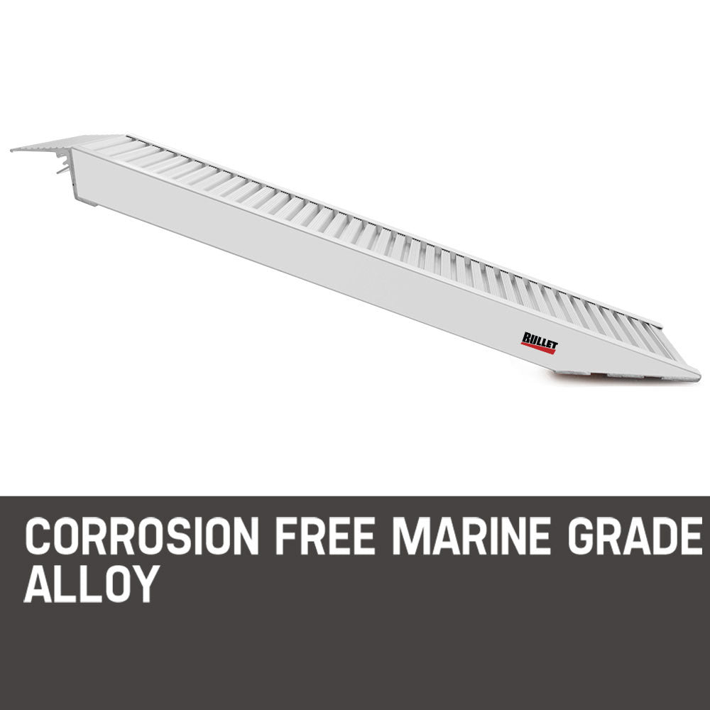 Pair of 1.6m Aluminum Loading Ramps, 4050kg Capacity, Non-Slip Design
