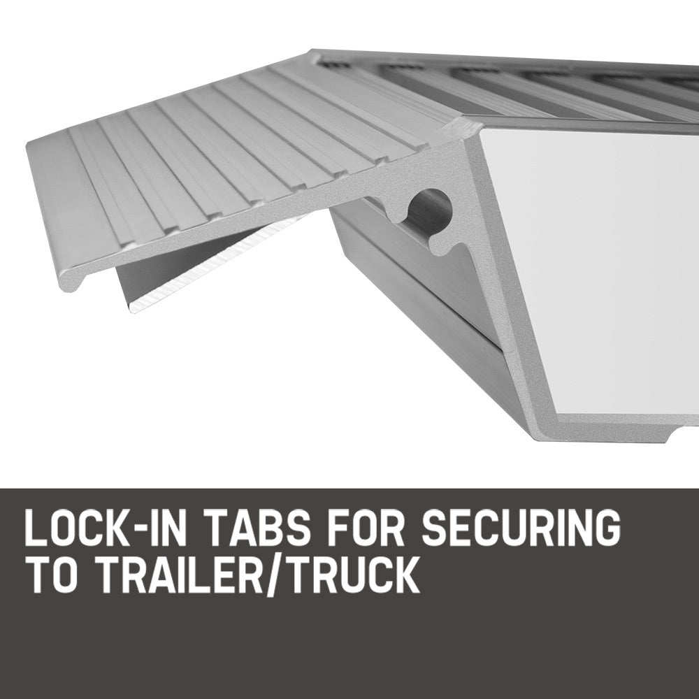 Pair of 1.6m Aluminum Loading Ramps, 4050kg Capacity, Non-Slip Design