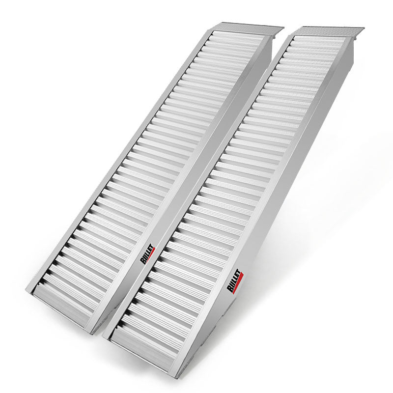 Pair of 1.6m Aluminum Loading Ramps, 4050kg Capacity, Non-Slip Design