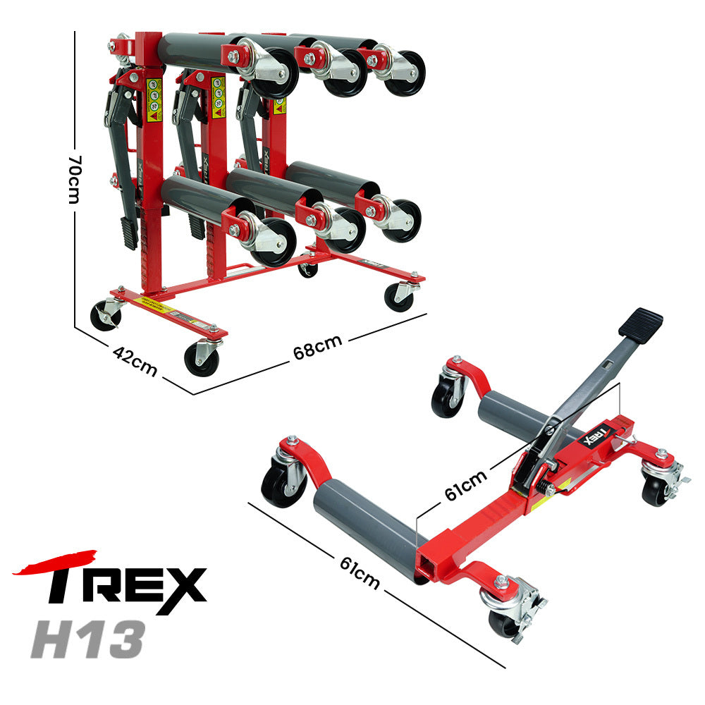 Set of 4 Vehicle Positioning Jacks with Rack Stand, 2.36 Ton Capacity