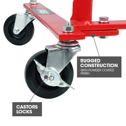 Heavy Duty Vehicle Jack Storage Rack with Locking Wheels, 1.52m Steel Stand