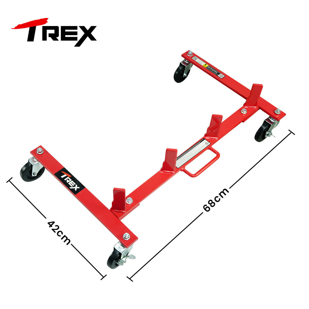 Heavy Duty Vehicle Jack Storage Rack with Locking Wheels, 1.52m Steel Stand
