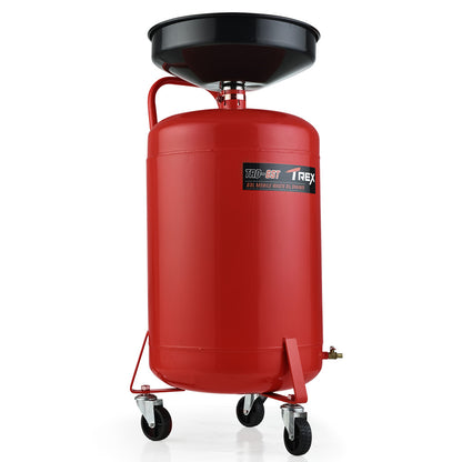 60L Mobile Waste Oil Drainer Tank with Telescopic Shaft for Workshop Use