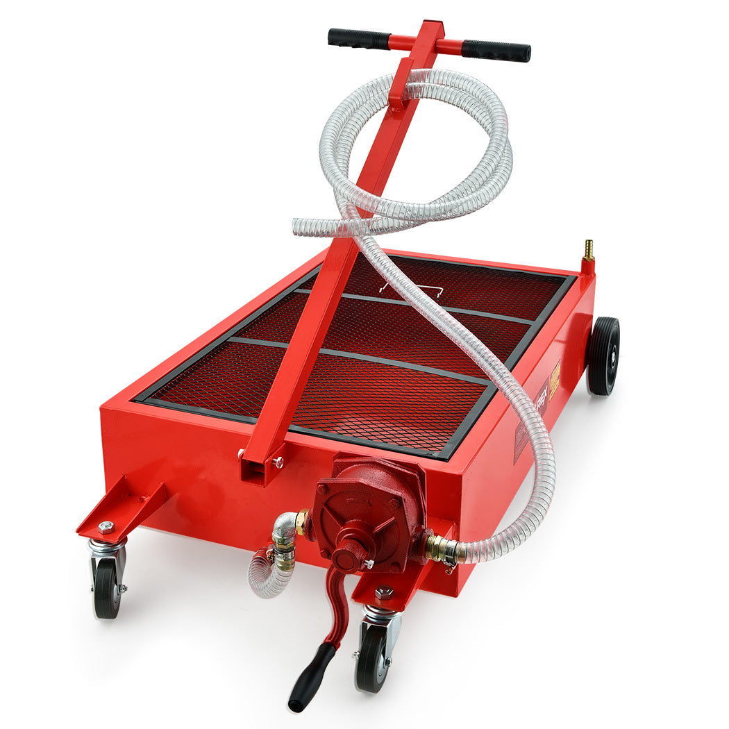 76L Low Profile Mobile Truck Waste Oil Drainer with Hand Pump and 2.2m Hose