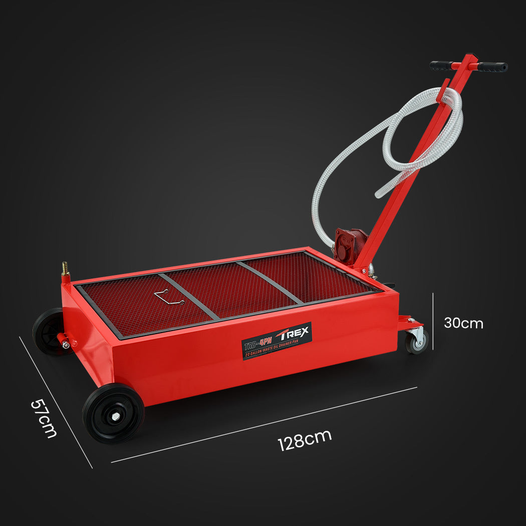 76L Low Profile Mobile Truck Waste Oil Drainer with Hand Pump and 2.2m Hose