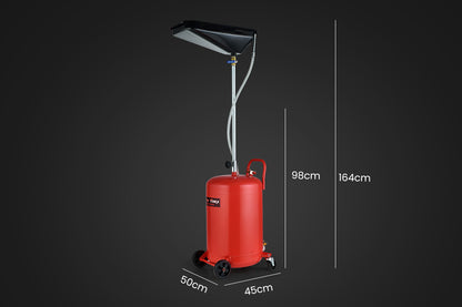 80L Mobile Waste Oil Drainer with Telescopic Shaft & Air Compressor Fitting