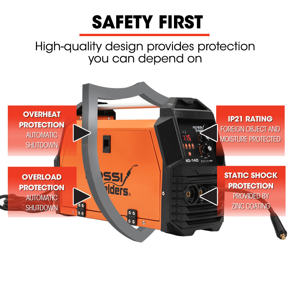 4-in-1 140A DC Inverter Welder with SYN-WELD Tech, 0.5-1.8m Range