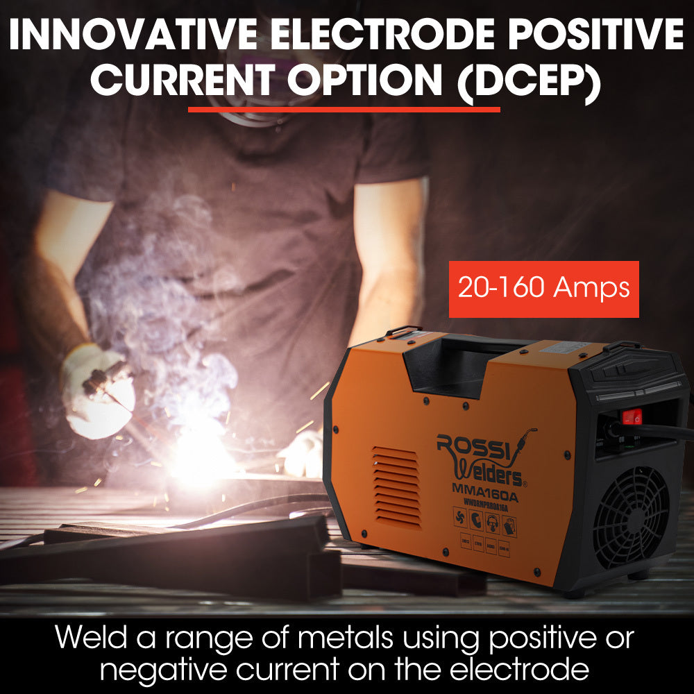 160A Multi-Metal Gasless Welder with IGBT Inverter and DCEP, 5.5 kg, 15A Plug