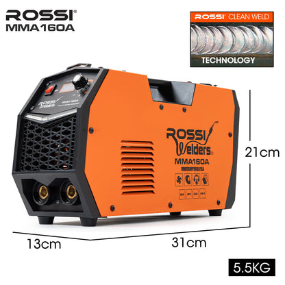 160A Multi-Metal Gasless Welder with IGBT Inverter and DCEP, 5.5 kg, 15A Plug