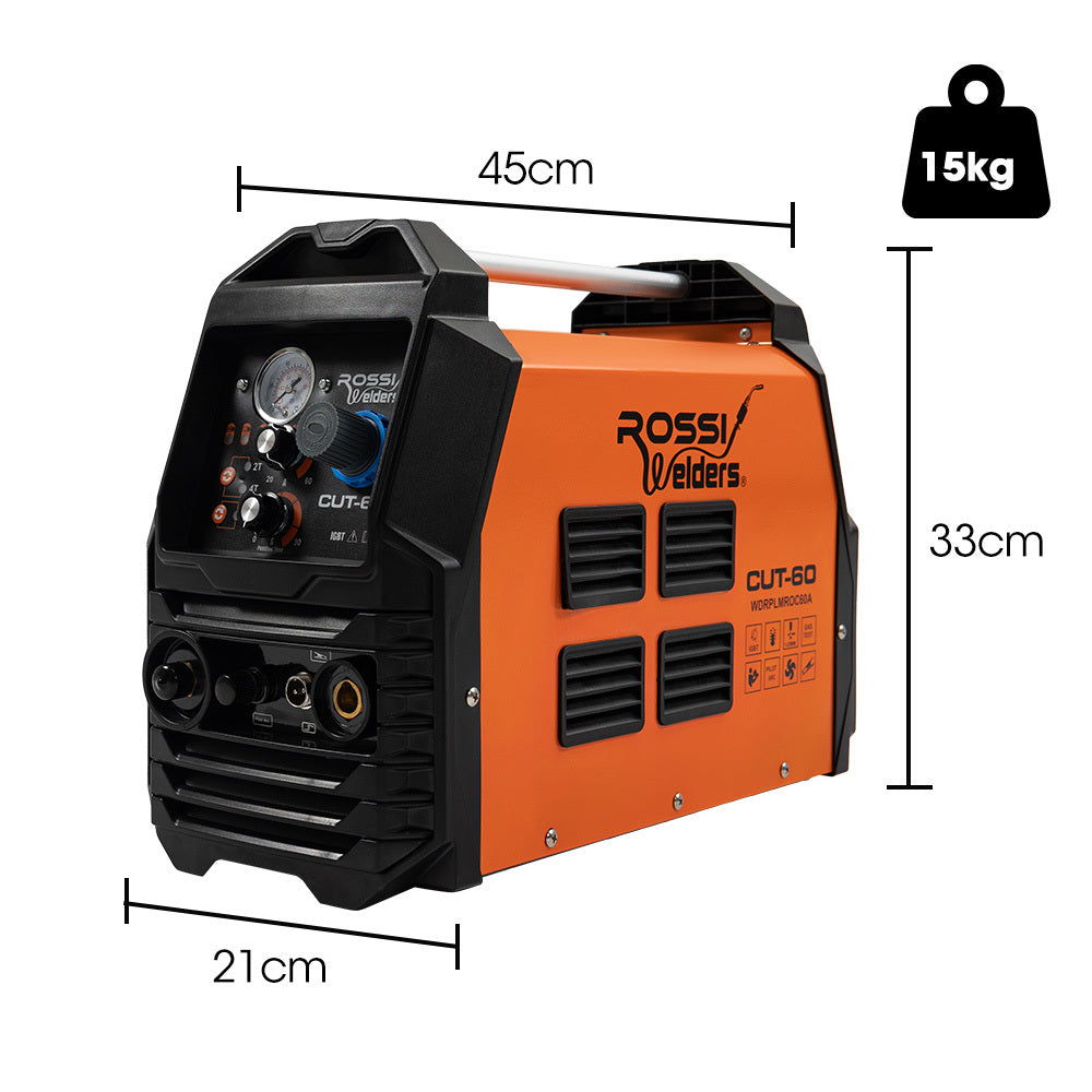 CUT-60 Plasma Cutter with Pilot Arc, Cuts Up to 0.25m Deep, 60 Amp Inverter