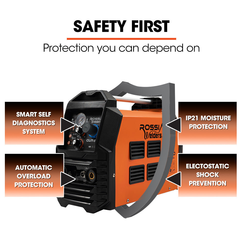 CUT-60 Plasma Cutter with Pilot Arc, Cuts Up to 0.25m Deep, 60 Amp Inverter