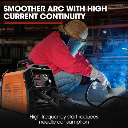 200A TIG/MMA Welder, 0.1-0.2m Welding, Argon Gas, IGBT Technology, 5kg Portable