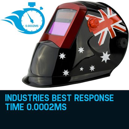 Solar Auto Darkening Welding Helmet with Fast Tinting for MIG/ARC/TIG Applications