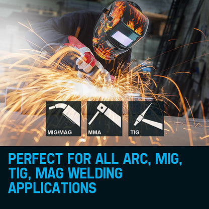 Solar Auto Darkening Welding Helmet with Fast Tinting for MIG/ARC/TIG Applications