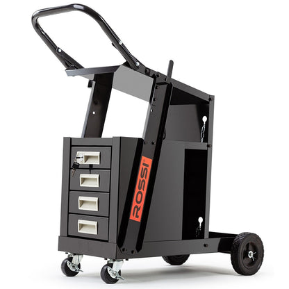 Welding Trolley Cart with Drawers and Wheels, 0.38m Rear Wheels, 95kg Capacity