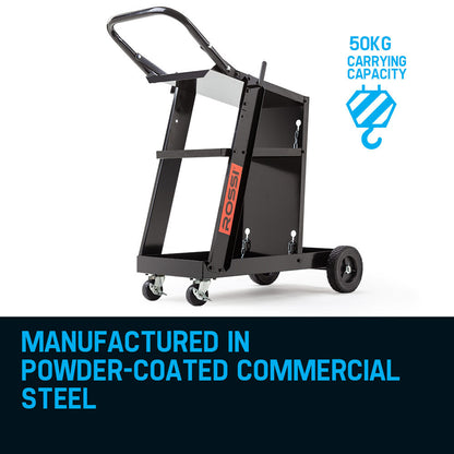 Deluxe Welding Cart Trolley with 50kg Capacity and Multi-Function Storage