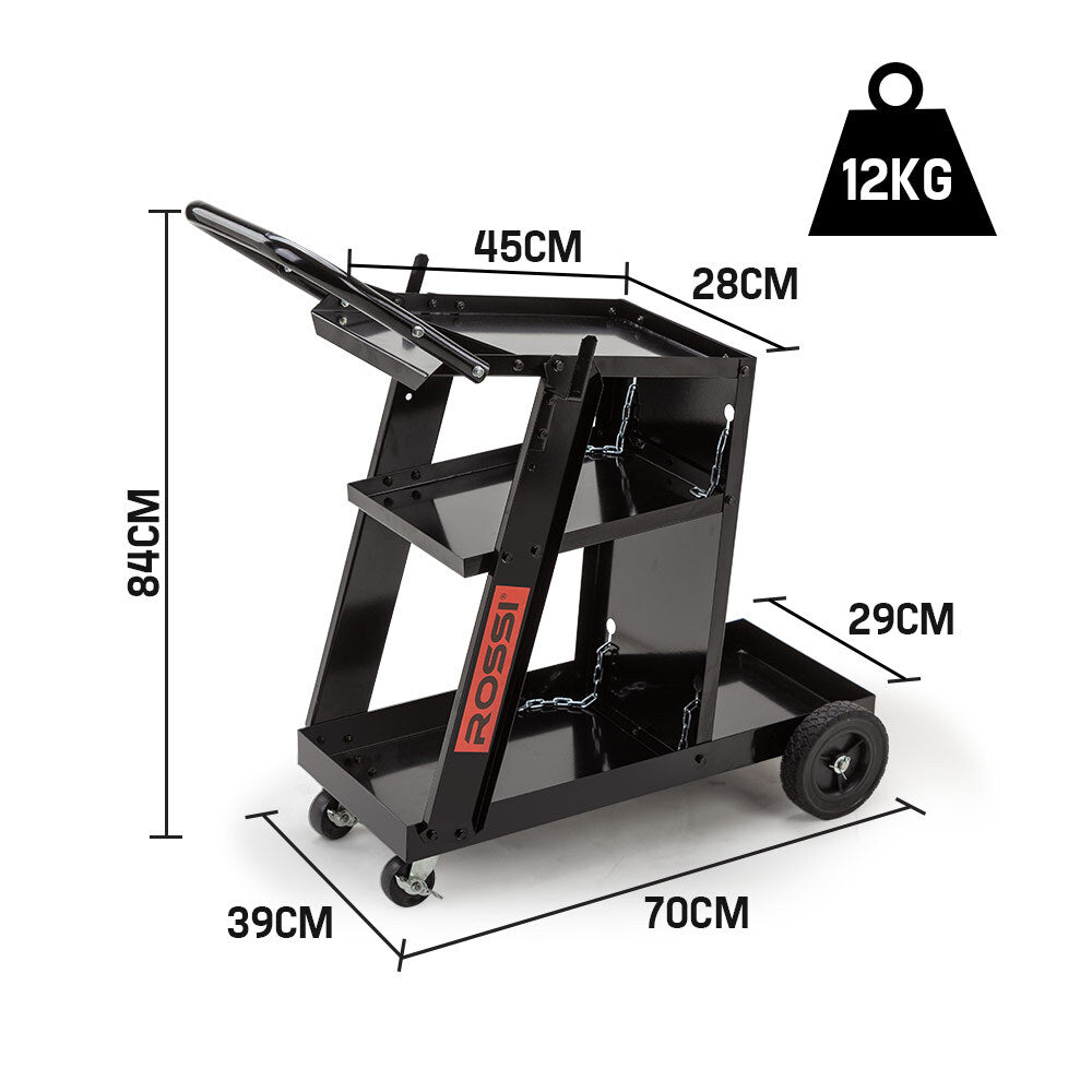 Deluxe Welding Cart Trolley with 50kg Capacity and Multi-Function Storage