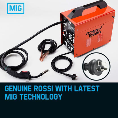 130A MIG Welder Gas & Gasless, 1.6m Torch, Overheat Protection, Portable