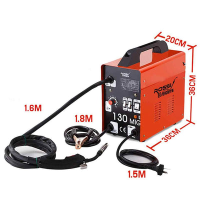 130A MIG Welder Gas & Gasless, 1.6m Torch, Overheat Protection, Portable