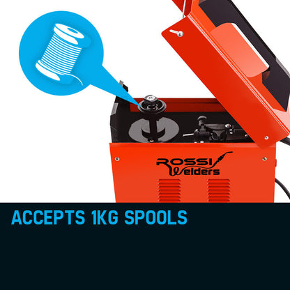 130A MIG Welder Gas & Gasless, 1.6m Torch, Overheat Protection, Portable