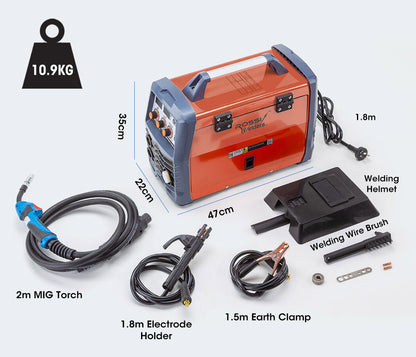 300 Amp Multiprocess Welder with 0.6-1.0mm Wire Feed, 20-300A Current Range
