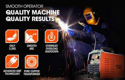 200 Amp Portable Inverter Arc Welder, MMA DC Gas Welding Machine, 15A Plug