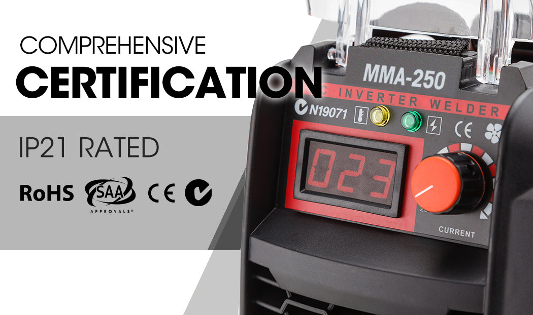 250 Amp Portable MMA Inverter Welder, Lightweight Arc Welding Machine, 5kg