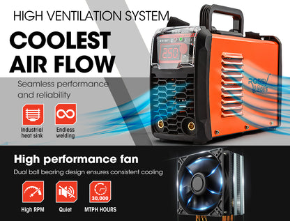 250 Amp Portable MMA Inverter Welder, Lightweight Arc Welding Machine, 5kg