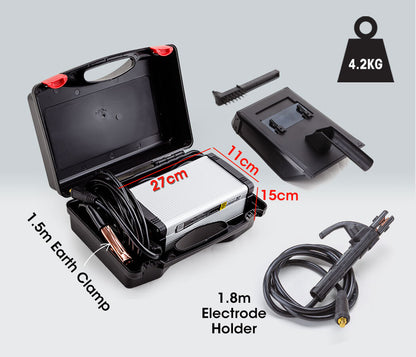 250 Amp Ultra-Portable iGBT MMA ARC Welder, DC Inverter, 4kg, 0.04m Rod Capacity