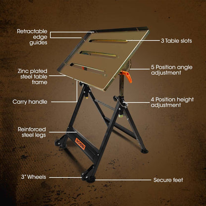Adjustable Welding Table 150kg Capacity, Height & Angle Adjustable, Corrosion Resistant