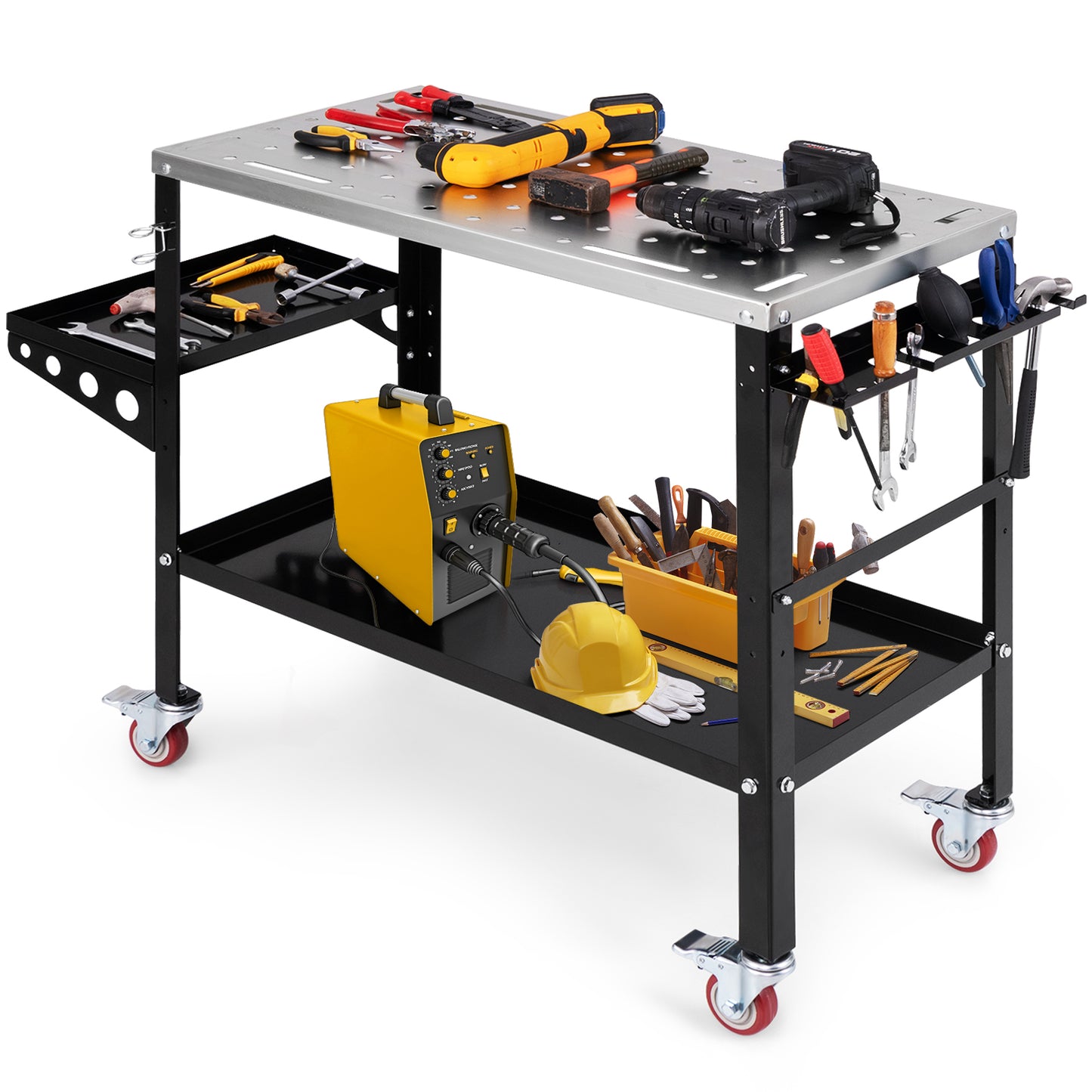 92cm x 46cm Welding Table with Tool Rack and Tray-Black