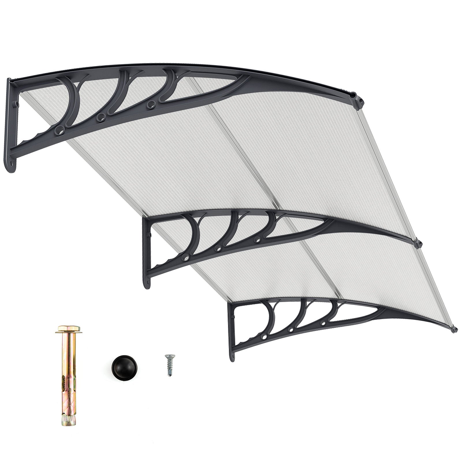 Window Awning Door Canopy Exterior Outdoor Patio Awning Canopy-Grey