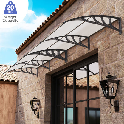 Window Awning Door Canopy Exterior Outdoor Patio Awning Canopy-Grey